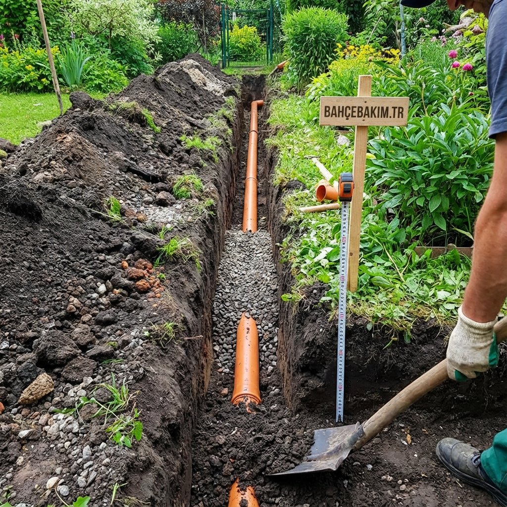 Teknik Kanal Kazımı ve Derinlik - bahcebakim.tr uygulama adımı