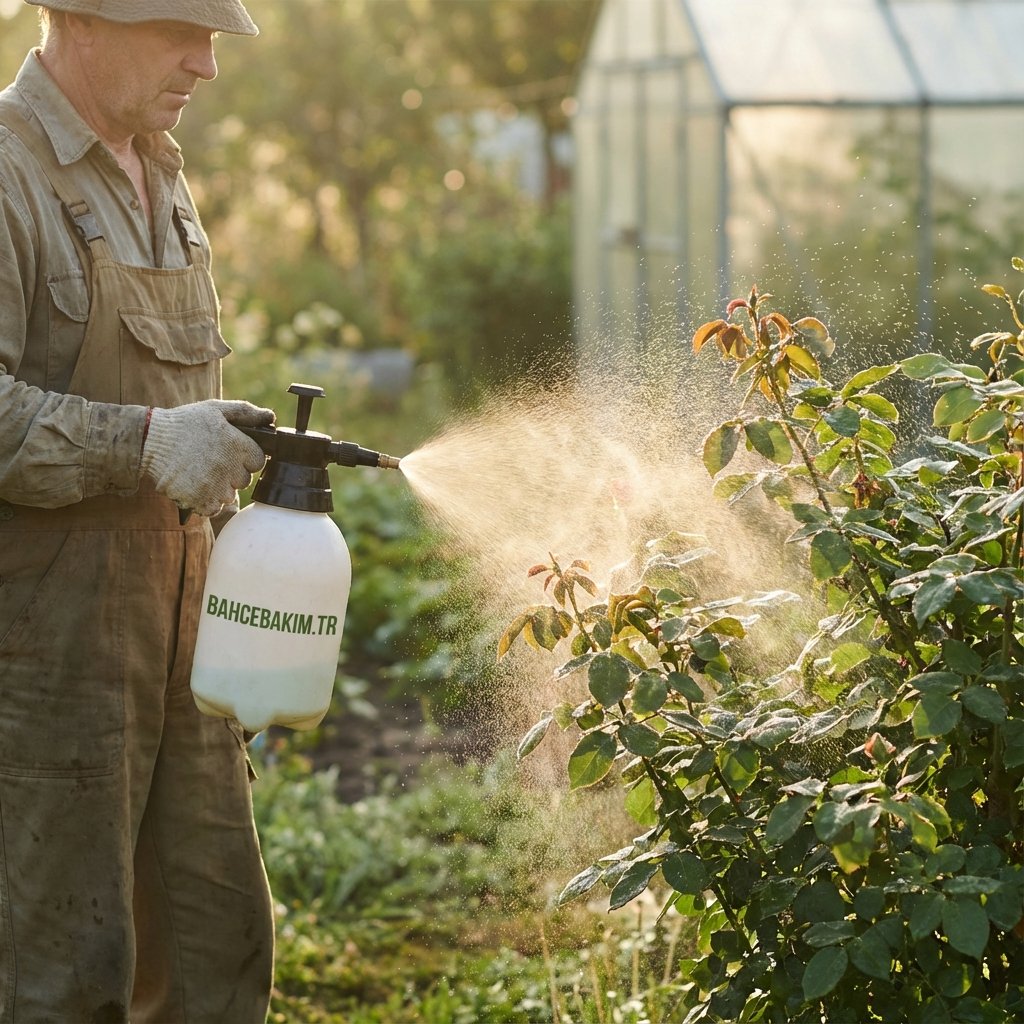 Koruyucu İlaçlama (Fungisit) - bahcebakim.tr uygulama adımı